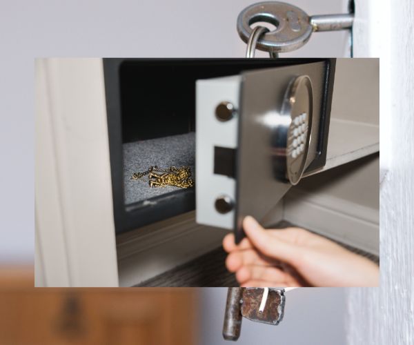 Tresoröffnung – geöffneter Tresor mit Wertsachen